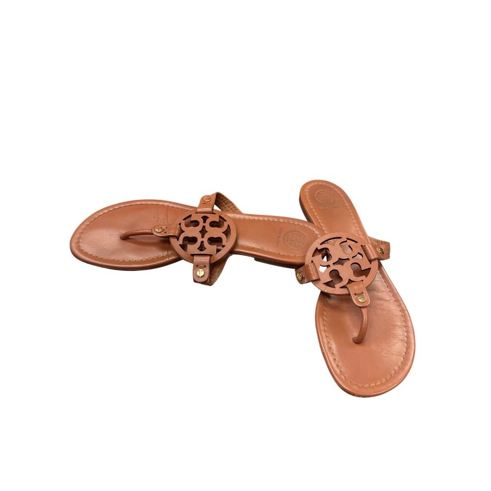 Tory Burch Miller wms brown leather thong sandals Sz 8.5M SKU 9925 - Picture 2 of 14